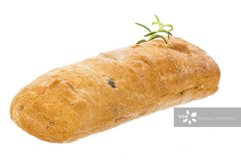 白色背景下的面包特写，罗马尼亚图片素材