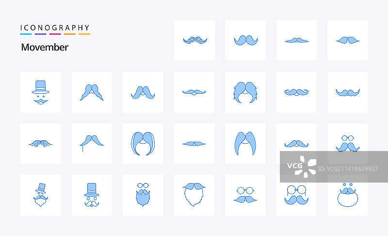 25个蓝色图标包图片素材