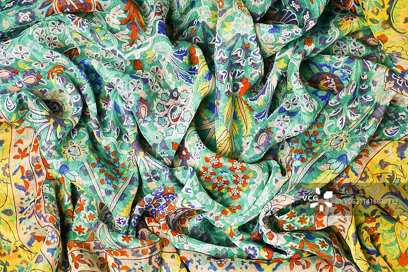 印度尼西亚彩色纺织品特写图片素材