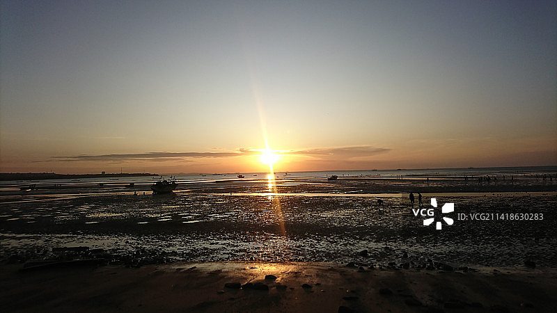 日落时大海与天空的风景图片素材