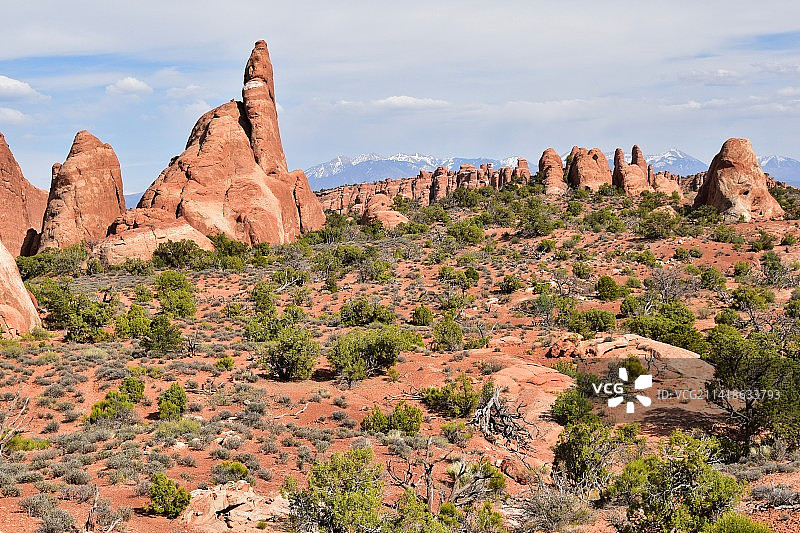 美国犹他州拱门国家公园的岩层景观图片素材