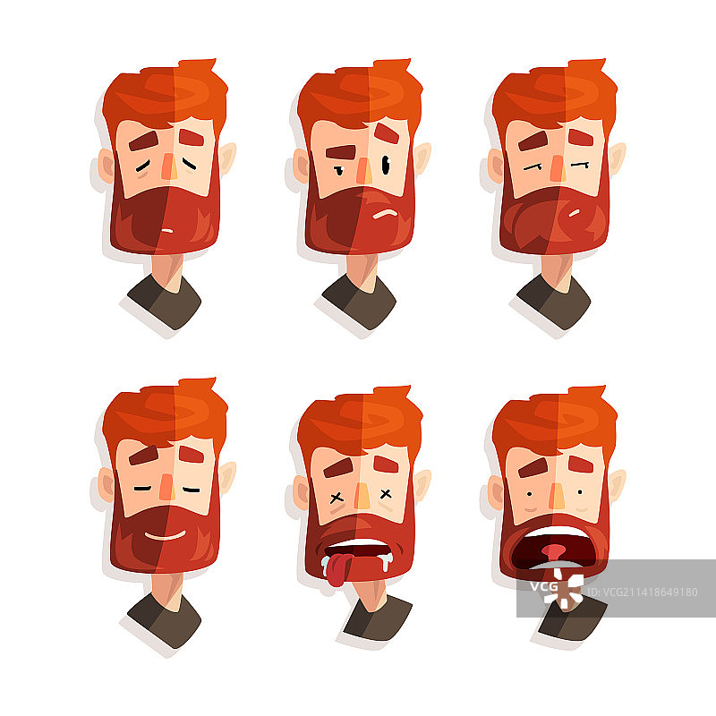 可爱的红发络腮胡男人头像图片素材