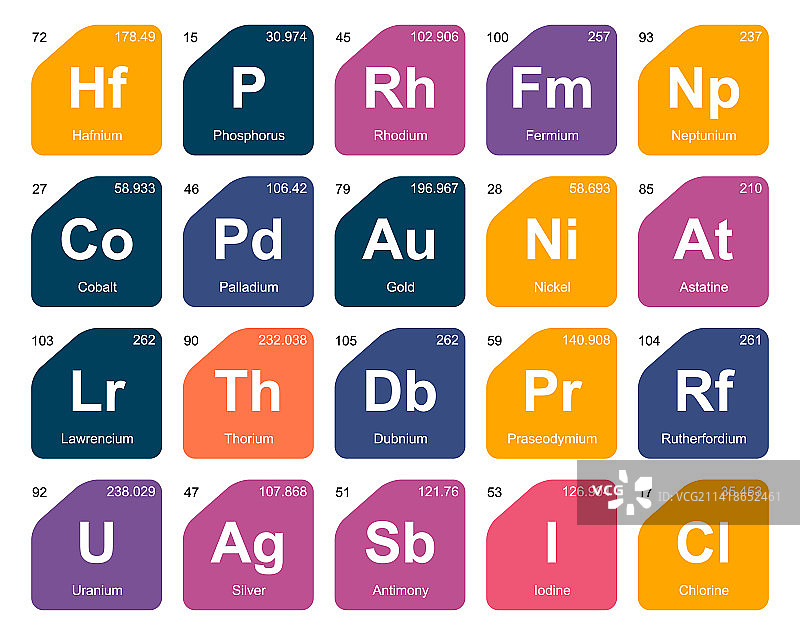 元素周期表图标包设计图片素材