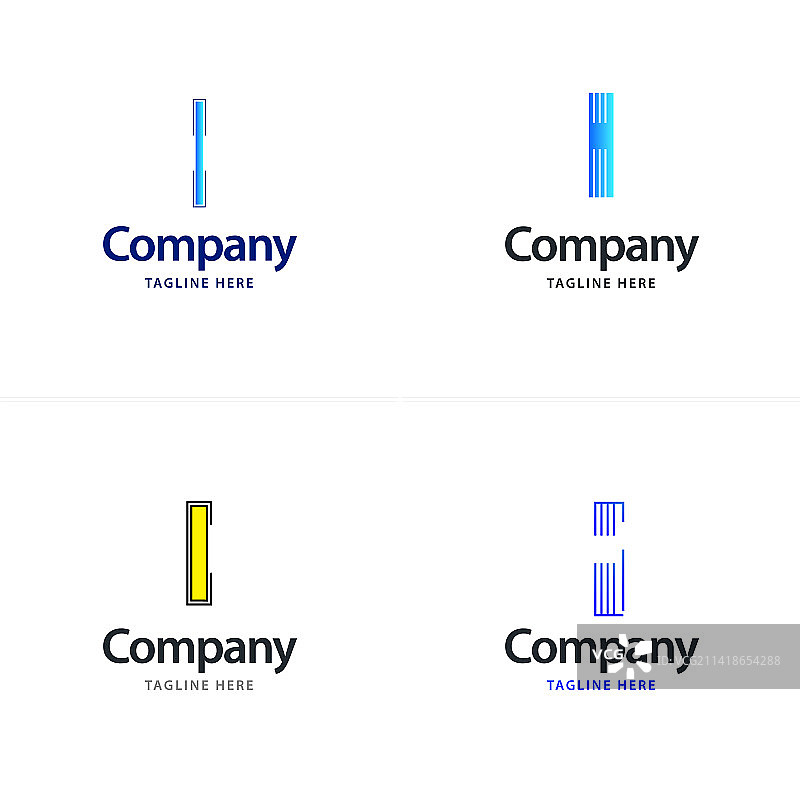 创意现代I字母大标志包设计图片素材