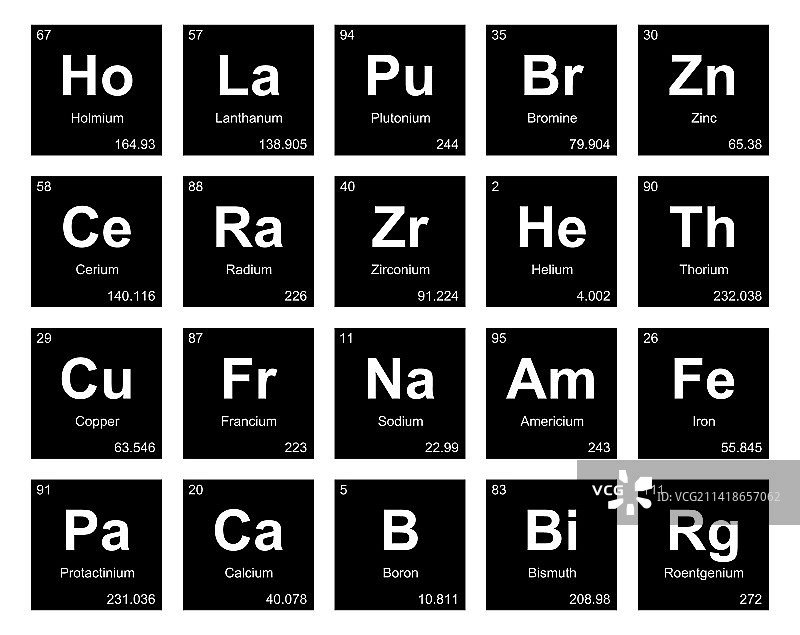 元素周期表图标包设计图片素材