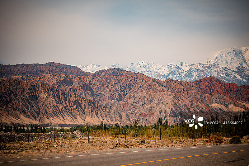 中国新疆克州阿克陶的风光图片素材