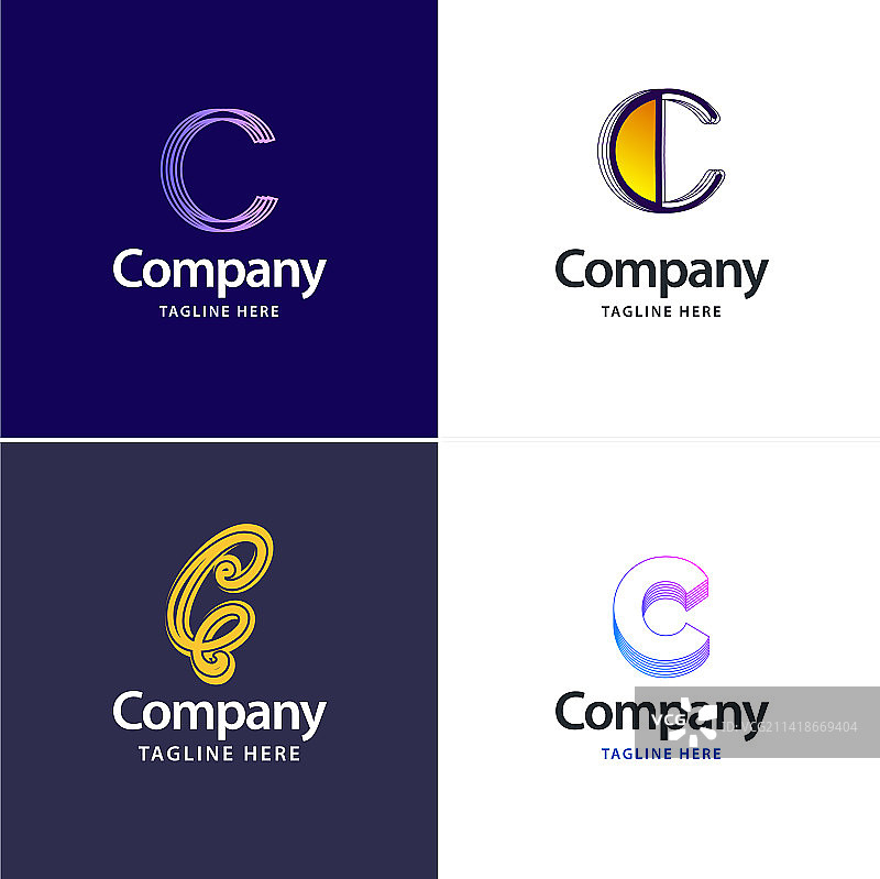 字母C大标志包设计，创意现代图片素材