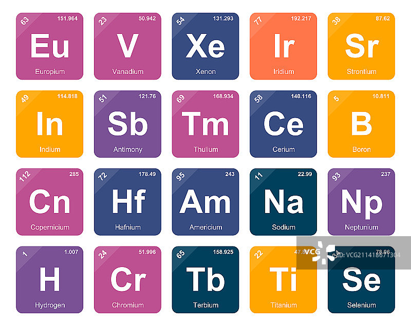元素周期表图标包设计图片素材
