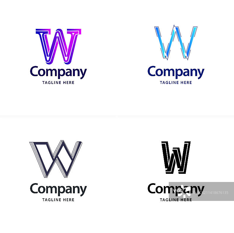 字母W大logo包设计创意现代图片素材