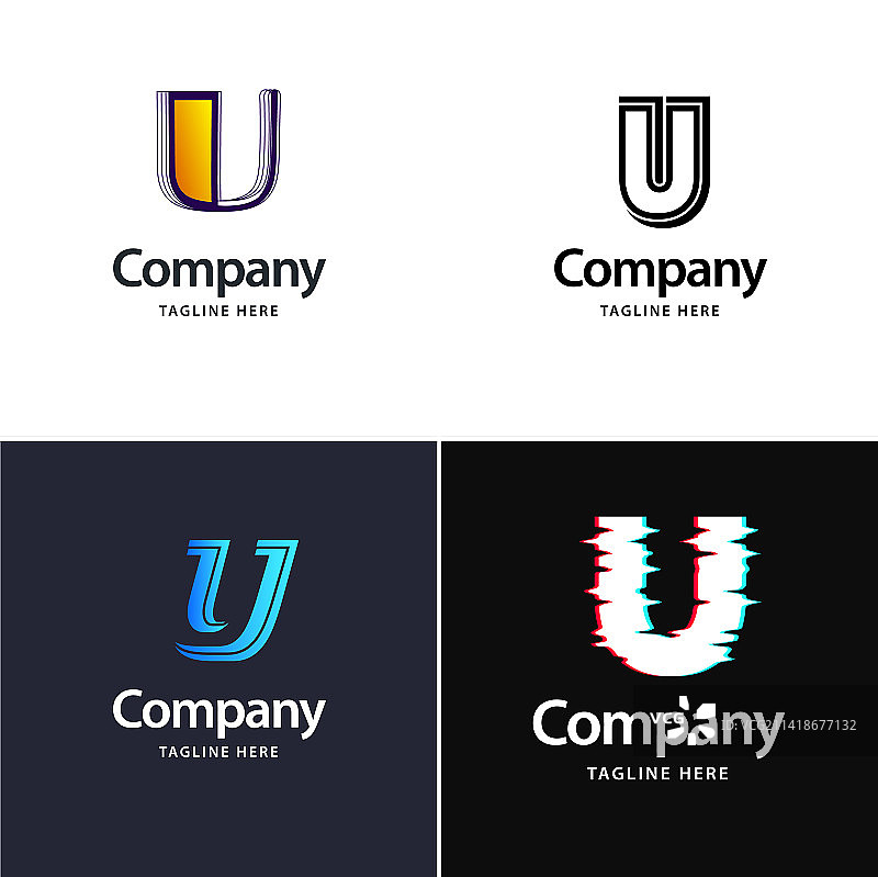 字母U创意现代标志包设计图片素材