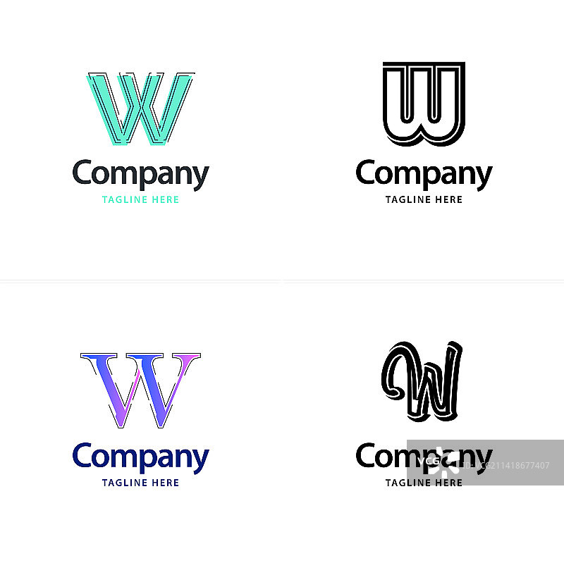 字母W大logo包设计创意现代图片素材