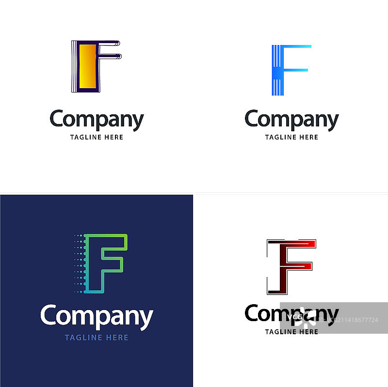 字母F大logo组合设计创意图片素材