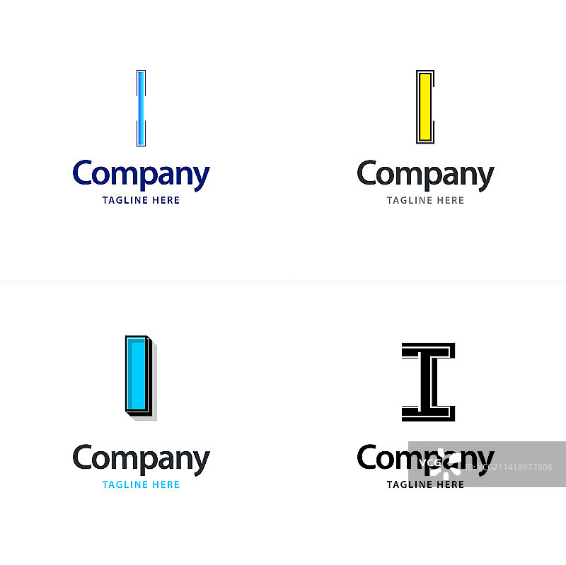 创意现代I字母大标志包设计图片素材