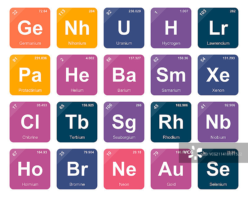 元素周期表图标包设计图片素材