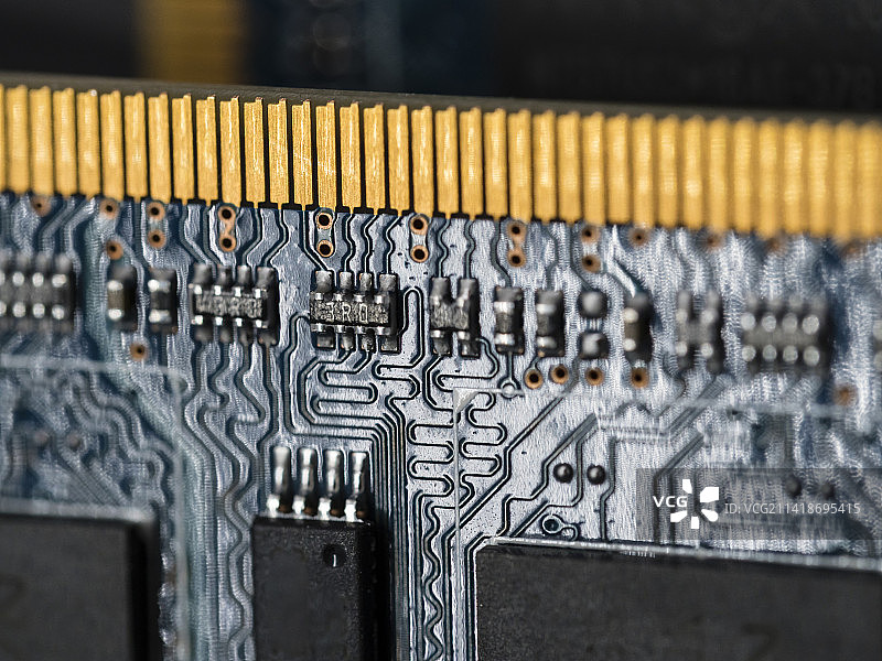 带微处理器的电脑主板特写图片素材