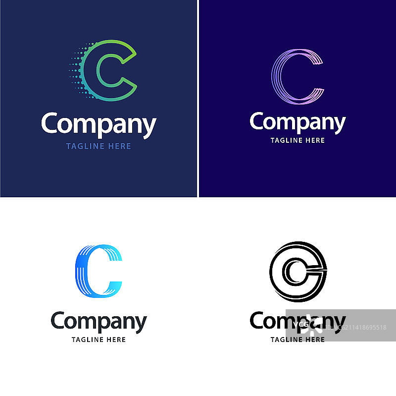 字母C大标志包设计，创意现代图片素材