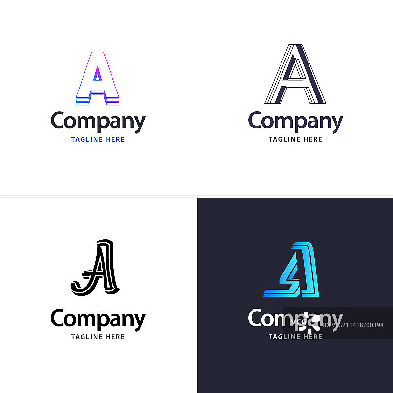 字母A大标志包设计创意现代图片素材