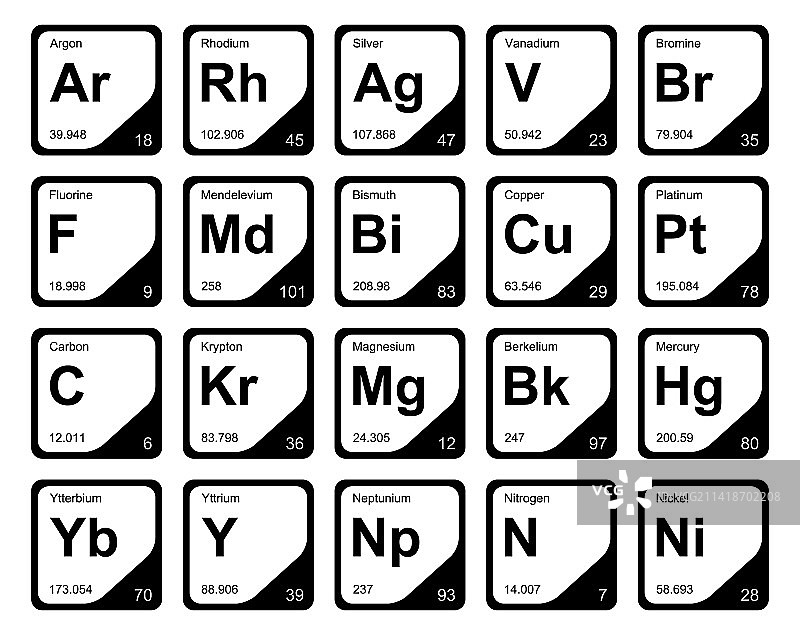 元素周期表图标包设计图片素材