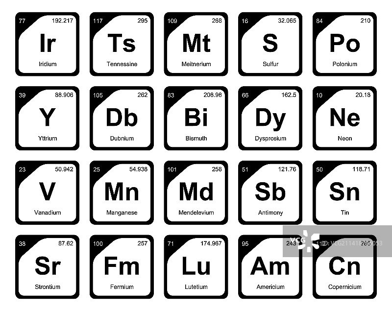 元素周期表图标包设计图片素材