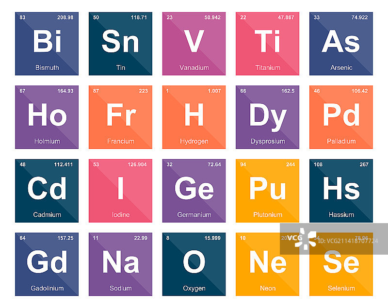 元素周期表图标包设计图片素材