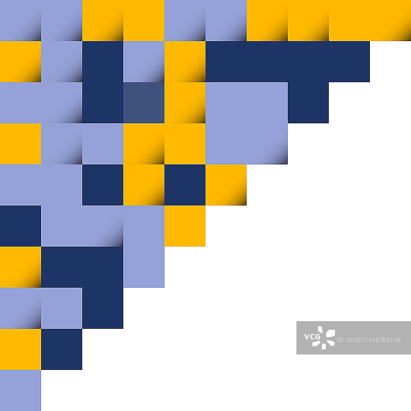 深蓝色和黄色抽象方块背景图片素材