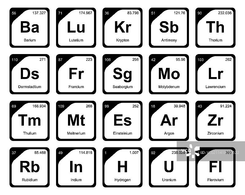 元素周期表图标包设计图片素材