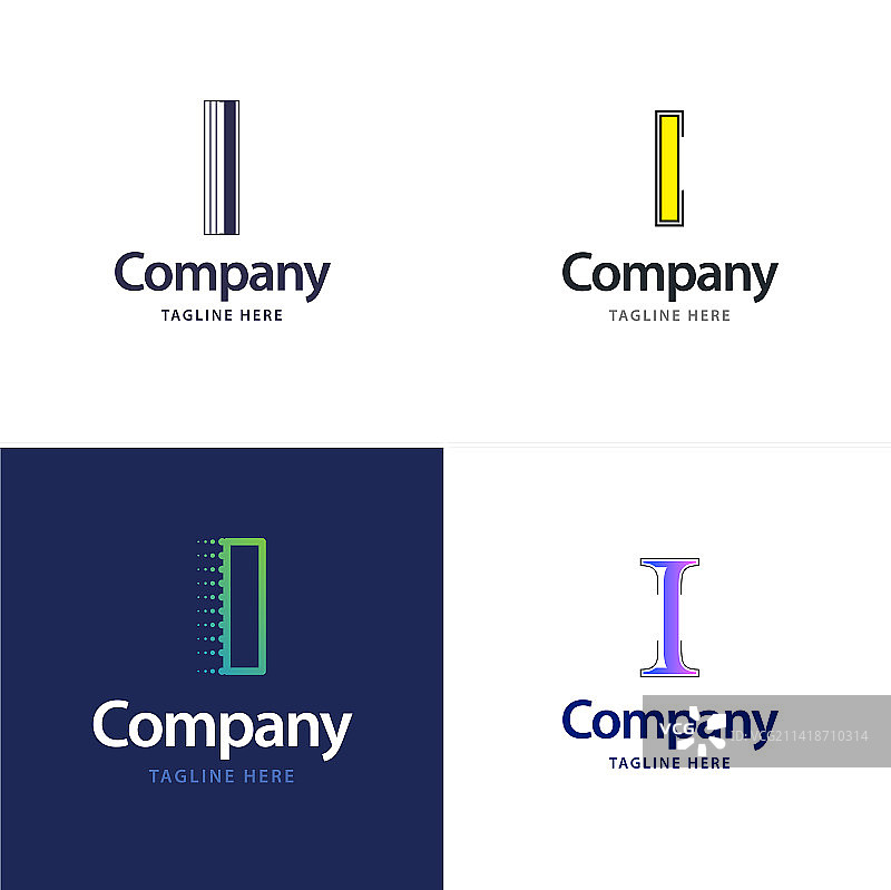 创意现代I字母大标志包设计图片素材