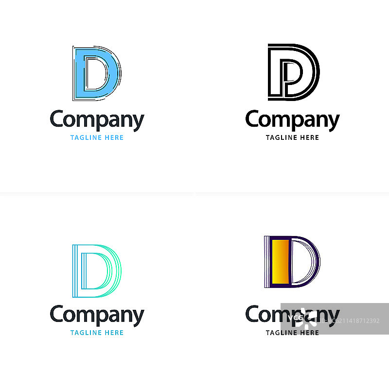 创意现代字母D大标志包设计图片素材