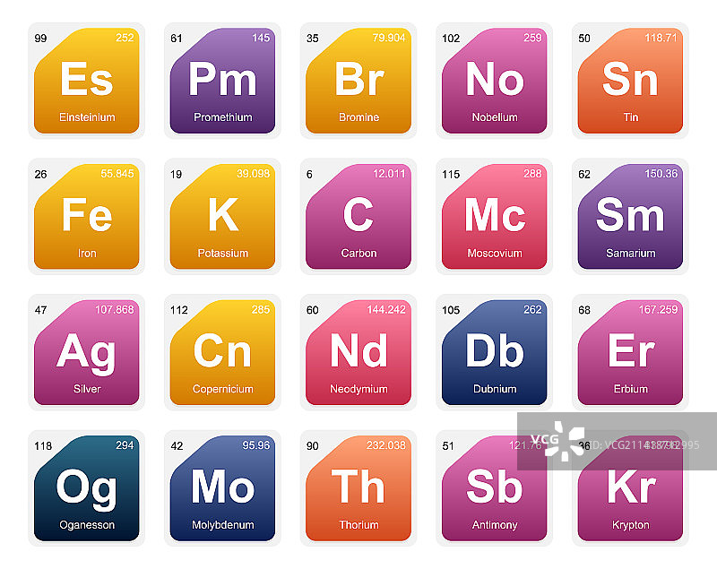 元素周期表图标包设计图片素材