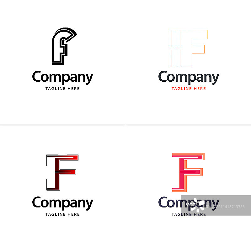 字母F大logo组合设计创意图片素材