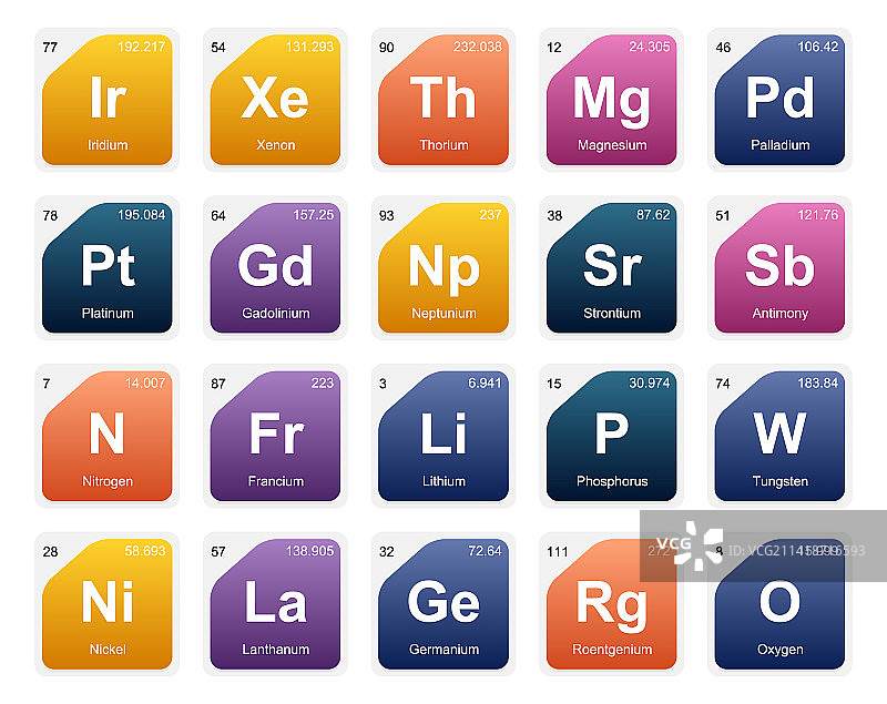 元素周期表图标包设计图片素材