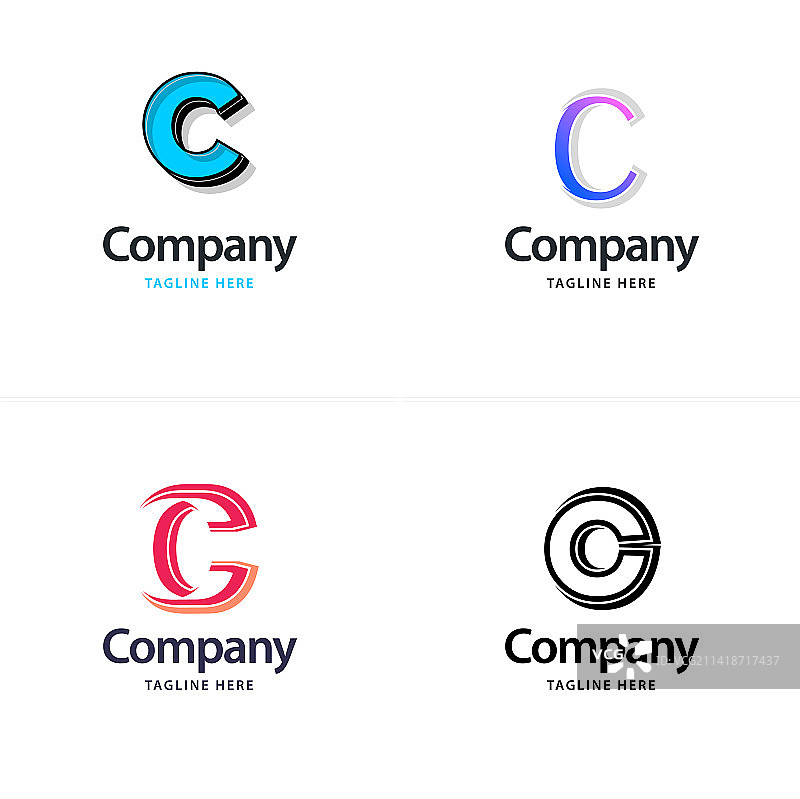 字母C大标志包设计，创意现代图片素材