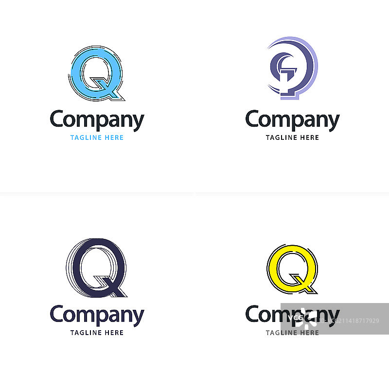 字母Q大标志包设计创意现代图片素材