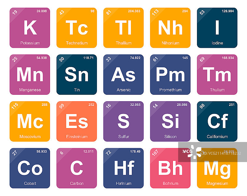 元素周期表图标包设计图片素材