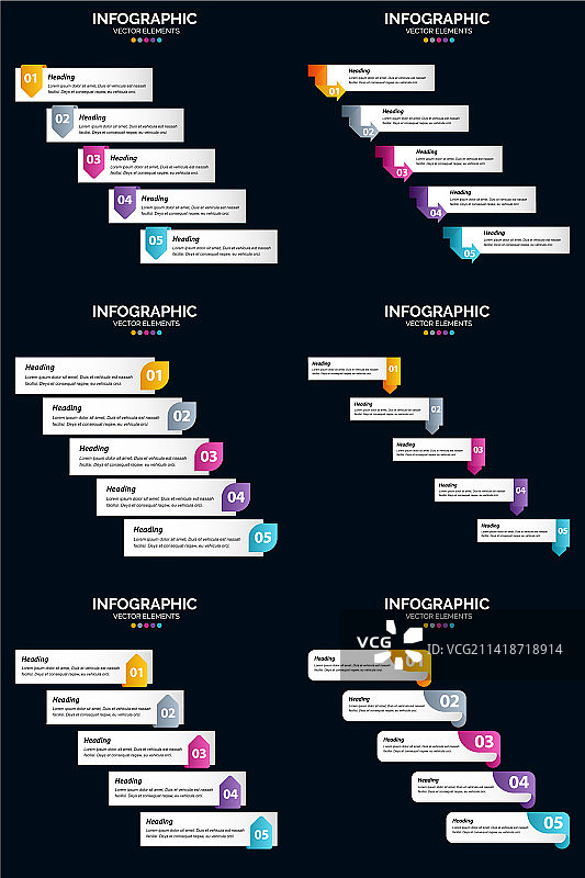 带有信息图表和循环图的复杂想法图片素材