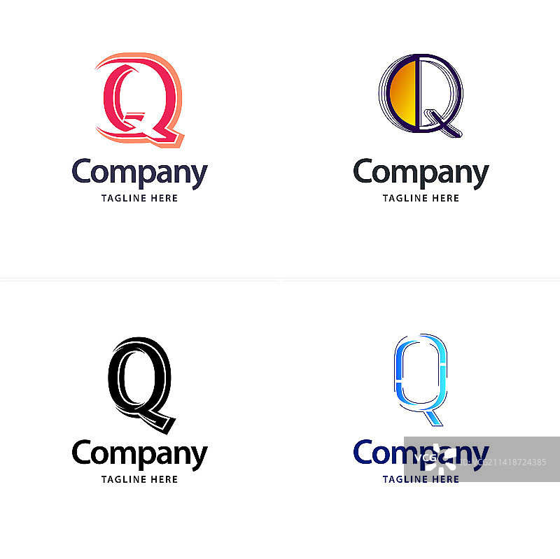 字母Q大标志包设计创意现代图片素材