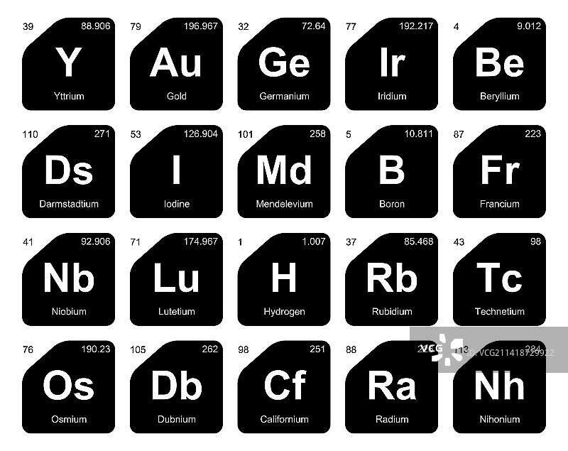元素周期表图标包设计图片素材