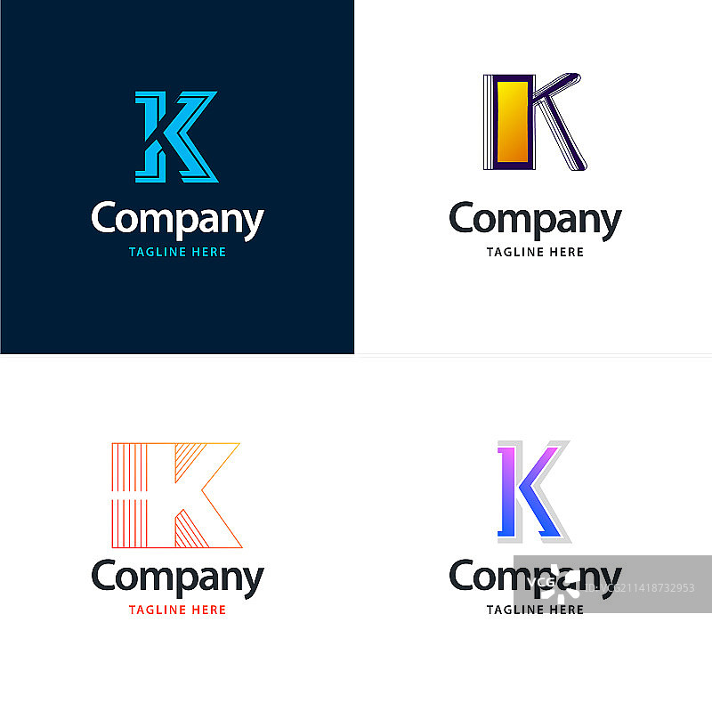 字母K创意现代Logo设计图片素材
