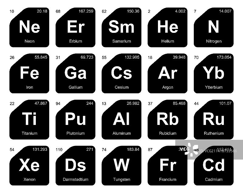 元素周期表图标包设计图片素材