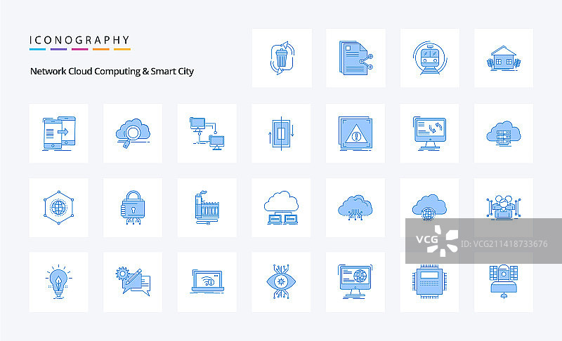 25个网络云计算和智慧城市蓝色背景图片素材