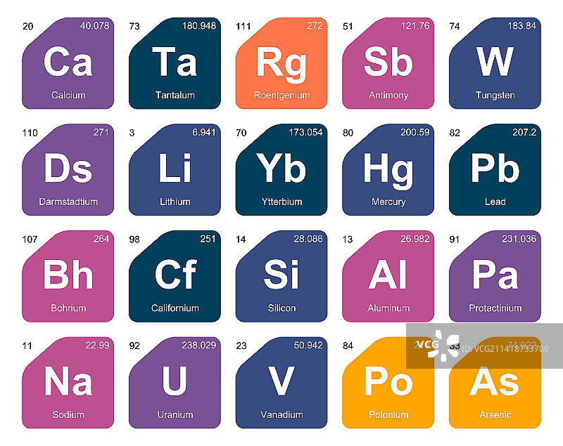 元素周期表图标包设计图片素材