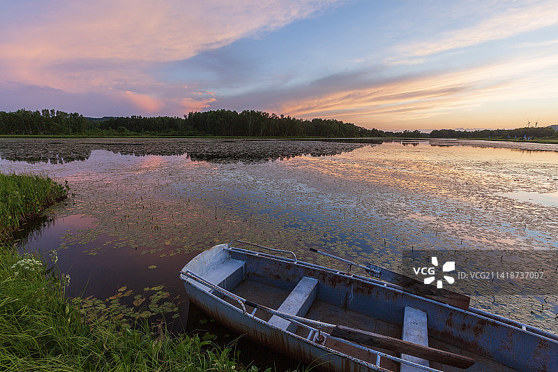围场太阳湖晚霞——河北   承德  围场坝上图片素材