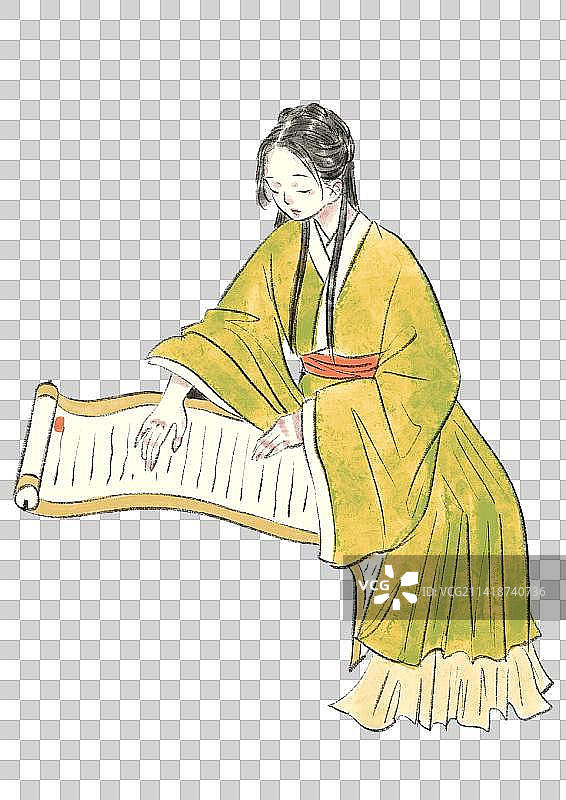 秋日古风女性图片素材