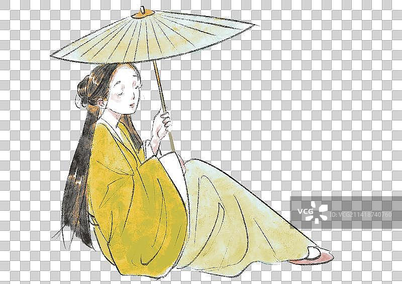 秋日古风女性图片素材