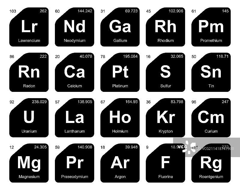 元素周期表图标包设计图片素材