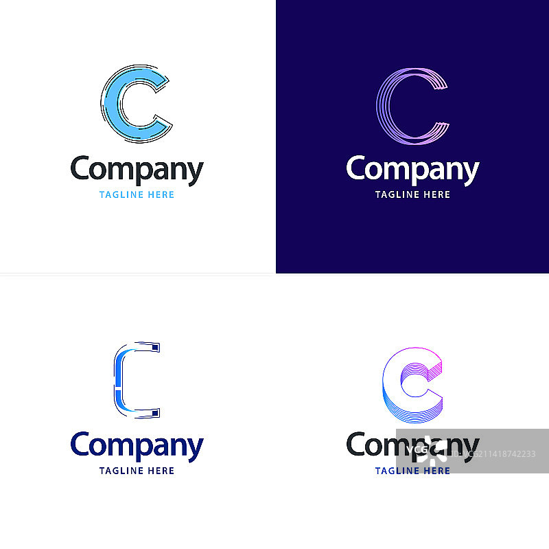 字母C大标志包设计，创意现代图片素材