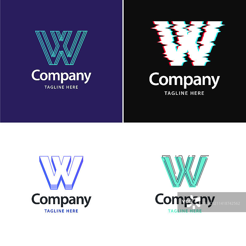 字母W大logo包设计创意现代图片素材