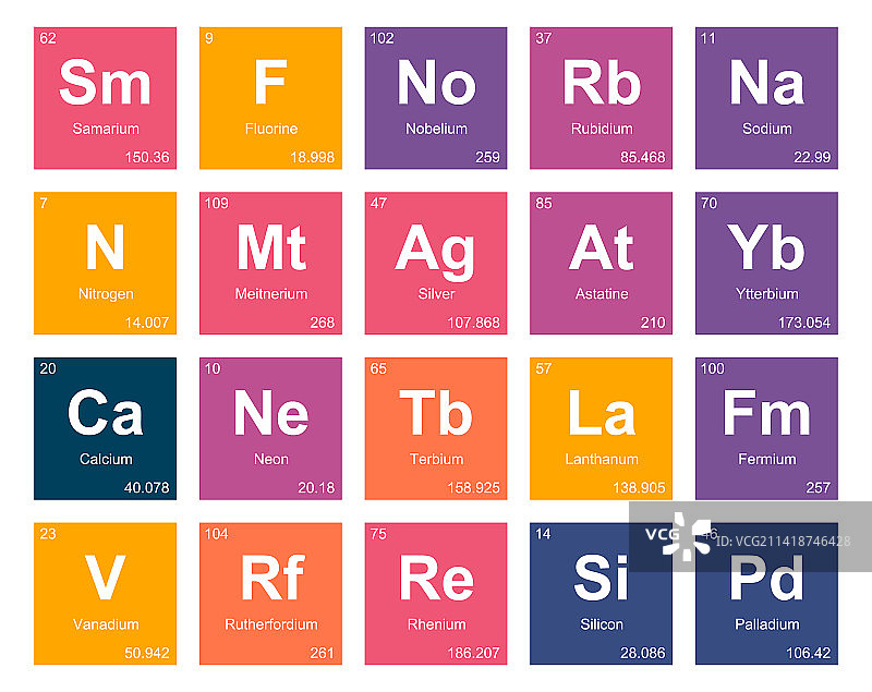 元素周期表图标包设计图片素材