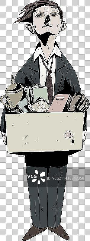 大萧条被科技大公司裁员的失业青年人物元素图片素材