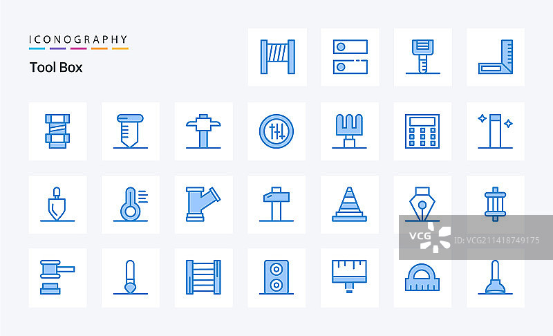 25个蓝色工具图标包图片素材